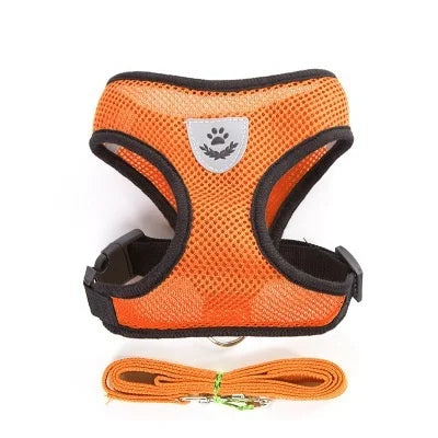 Arnés reflectante ajustable con correa para gatos y perros pequeños