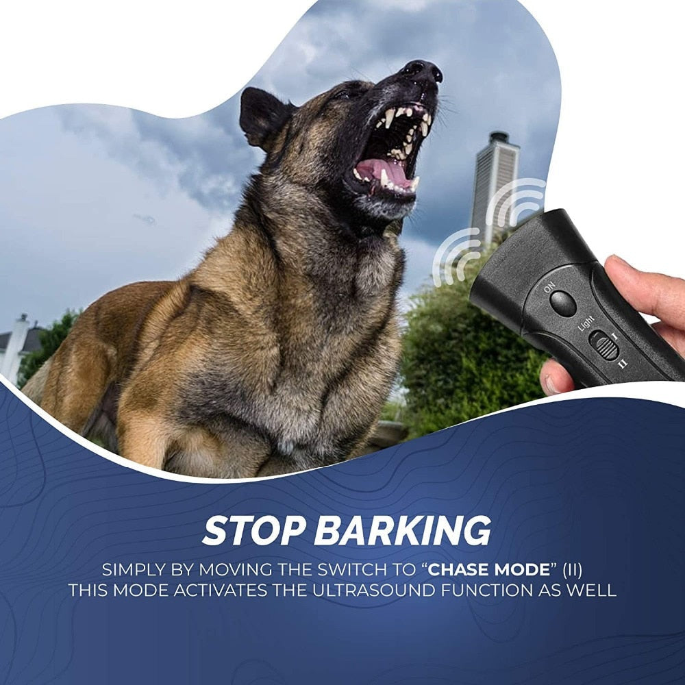 Ultrasonic Anti-Barking Device with LED Flashlight