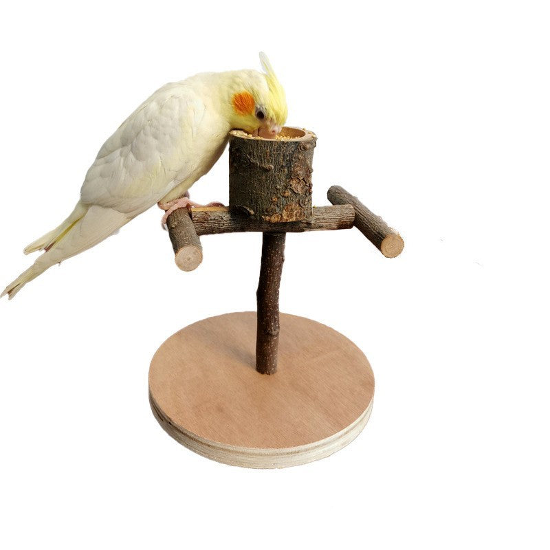 Solid Wood Parrot Training Station – Engaging Play & Exercise