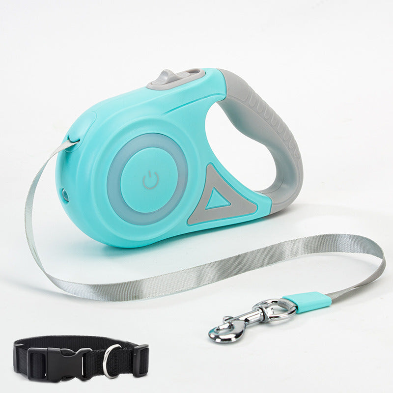 Retractable Leash with Collar and Spotlight for Small to Medium Dogs