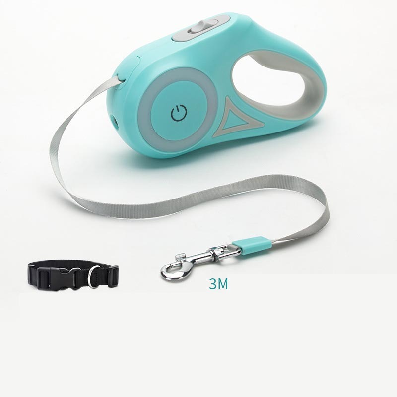 Retractable Leash with Collar and Spotlight for Small to Medium Dogs