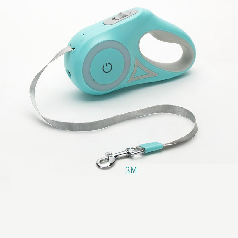 Retractable Leash with Collar and Spotlight for Small to Medium Dogs