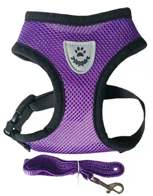 Adjustable Reflective Harness with Leash for Cats & Small Dogs