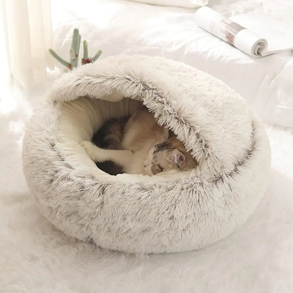 Circular Plush Cat Bed