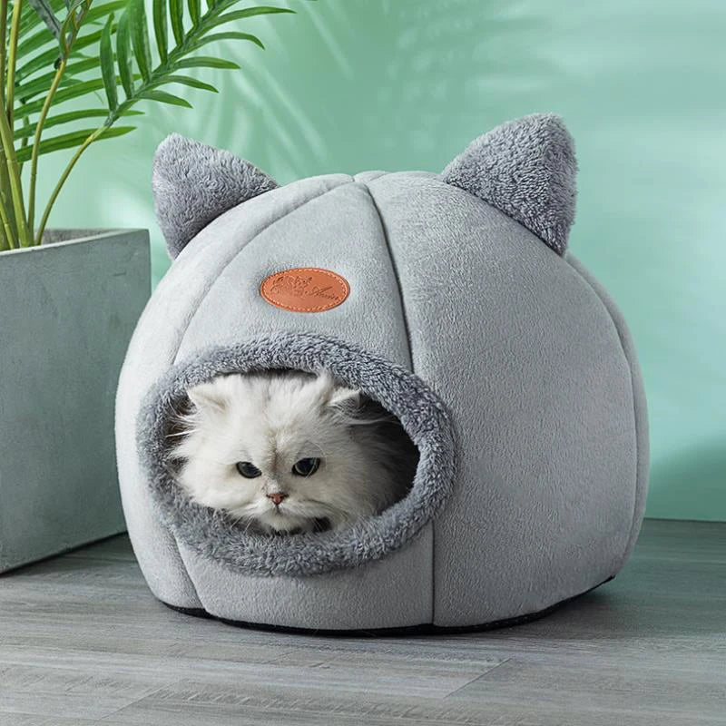 Winter Warm Igloo Cat Bed & Small Dog House - Plush Nest For Pet's