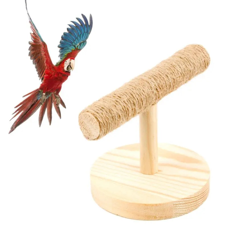 Wooden Tabletop Bird Perch – Perfect for Training & Play