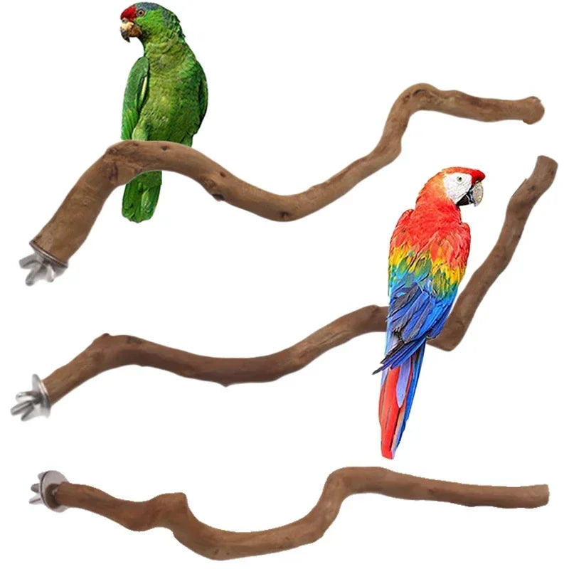 Natural Wooden Parrot Perch – Climb, Rest, & Play!