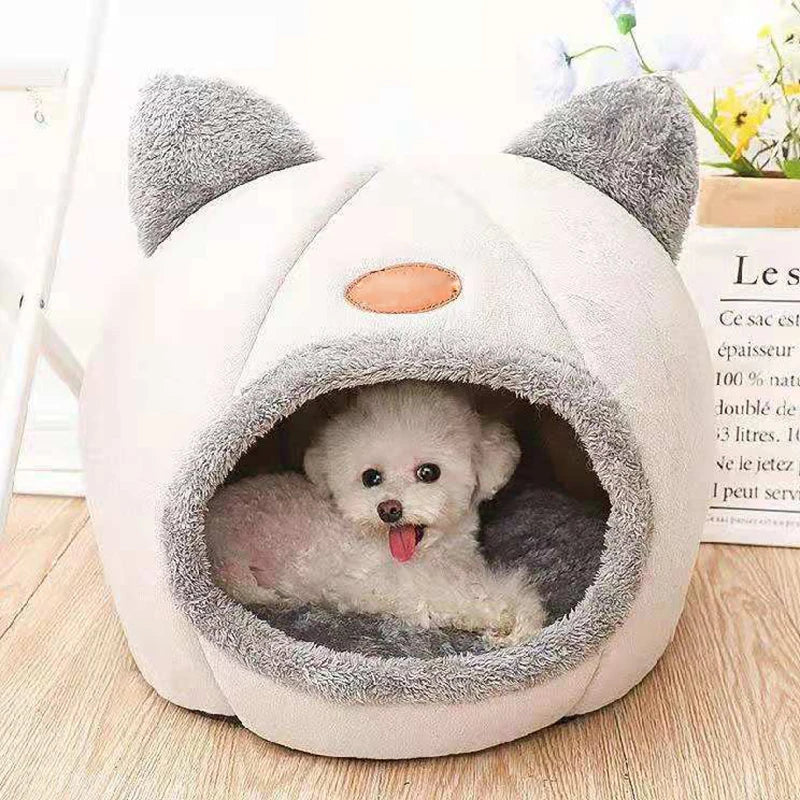 Winter Warm Igloo Cat Bed & Small Dog House - Plush Nest For Pet's