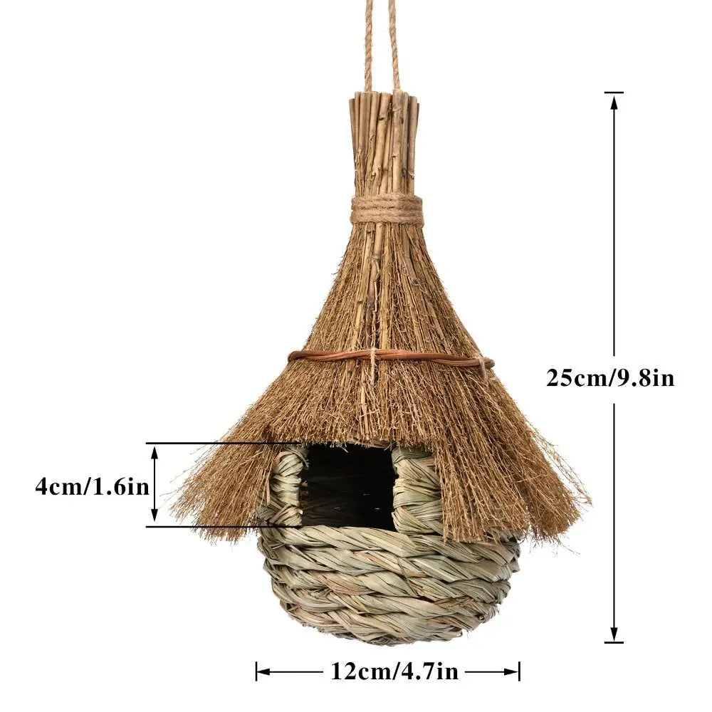 Hand-Woven Grass Bird House – Cozy Shelter for Birds