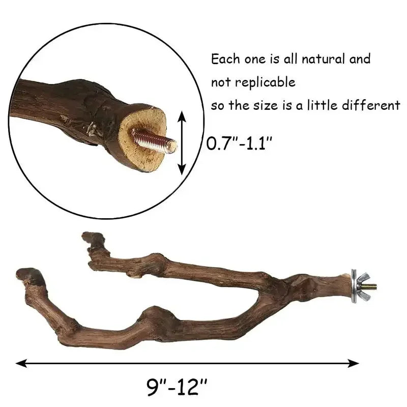 Natural Grape Wood Perch – A Cozy Spot for Your Bird!