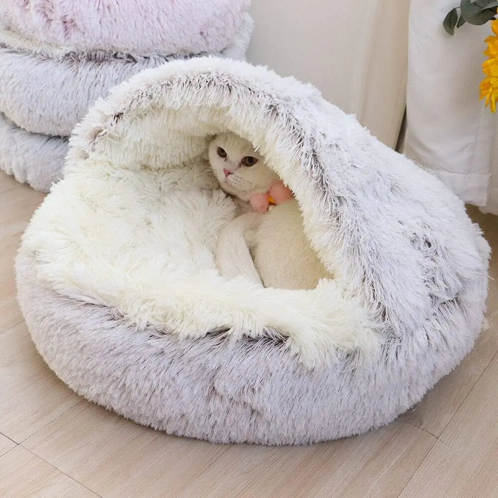 Circular Plush Cat Bed