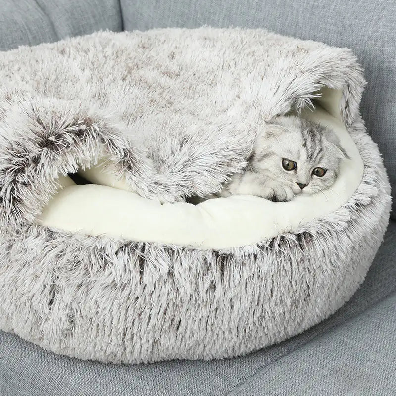 Circular Plush Cat Bed