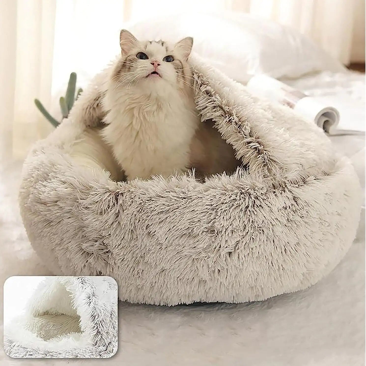 Circular Plush Cat Bed