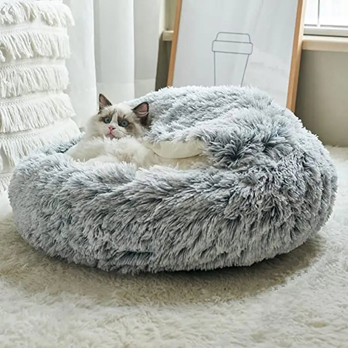 Circular Plush Cat Bed