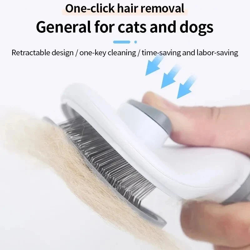 Self-Cleaning Pet Hair Removal Brush – Grooming Comb for Cats & Dogs