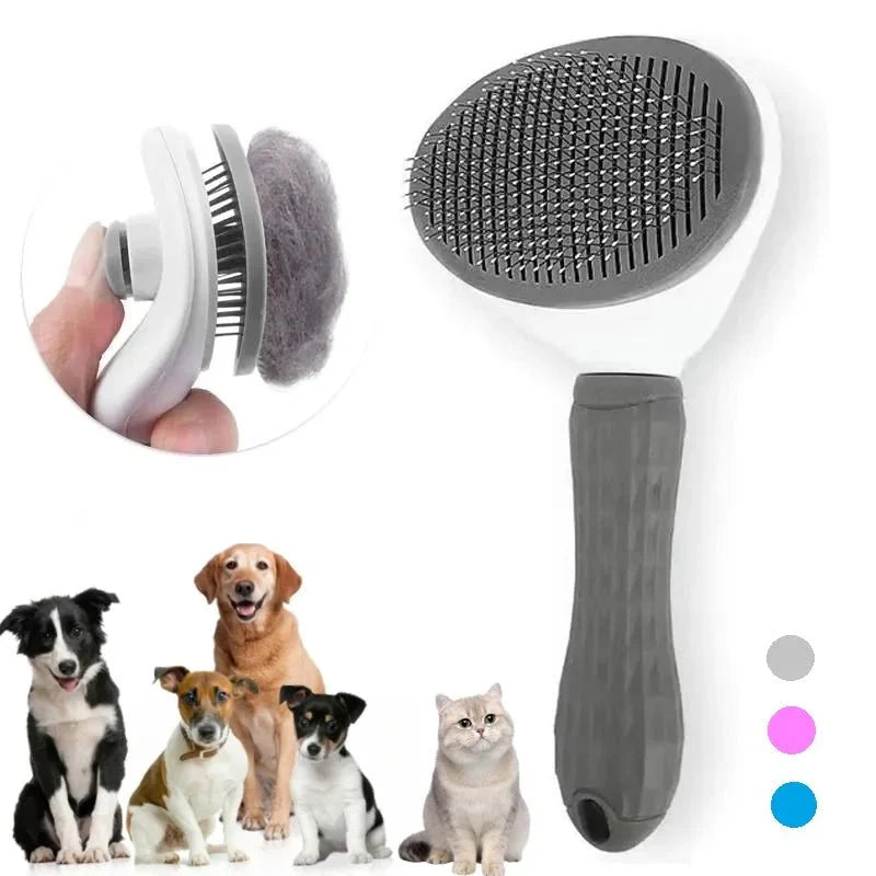 Self-Cleaning Pet Hair Removal Brush – Grooming Comb for Cats & Dogs