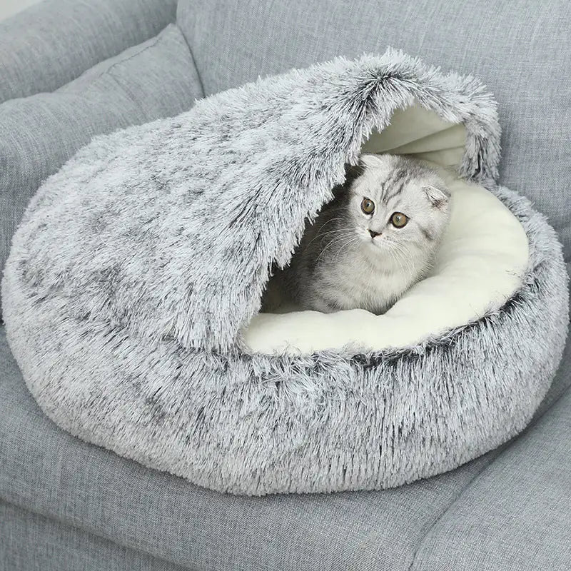 Circular Plush Cat Bed